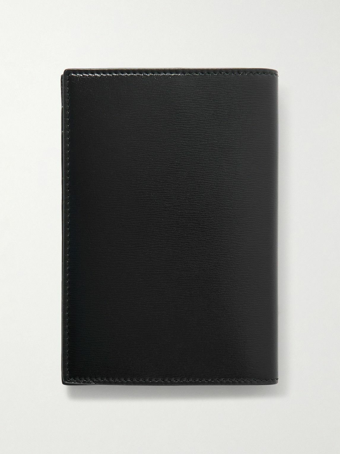 SAINT LAURENT - Cassandre Logo-Embellished Glossed-Leather Passport Cover