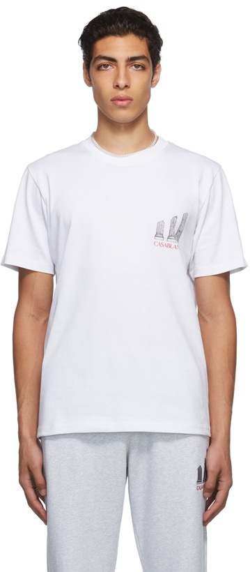 Photo: Casablanca White Grand Prix Print T-Shirt