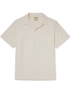 De Bonne Facture - Camp-Collar Organic Cotton-Crepe Shirt - Neutrals