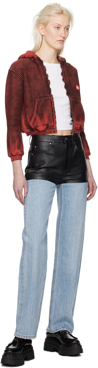 Alexander Wang Blue Stacked Leather Pants