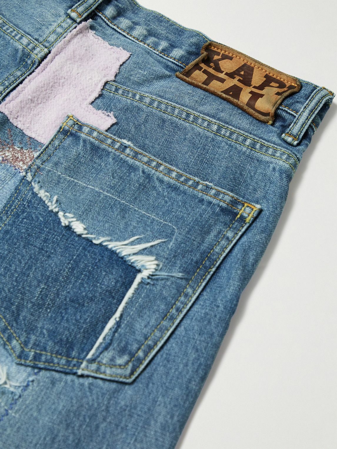 KAPITAL - OKABILLY Straight-Leg Patchwork Embroidered Jeans - Blue