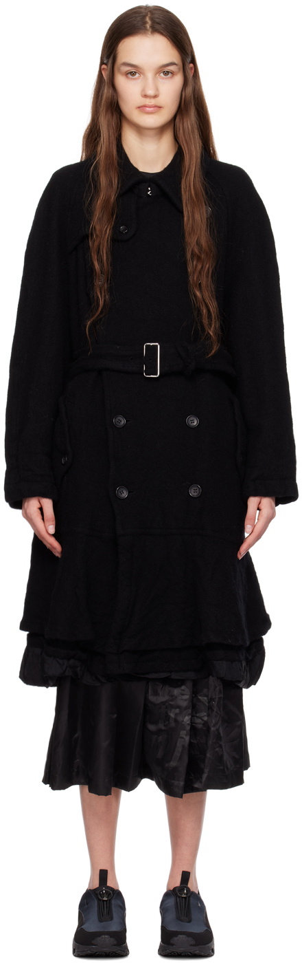Comme des Garçons Black Black Double-Breasted Coat