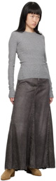 rag & bone Gray Trompe L'oeil Midi Skirt