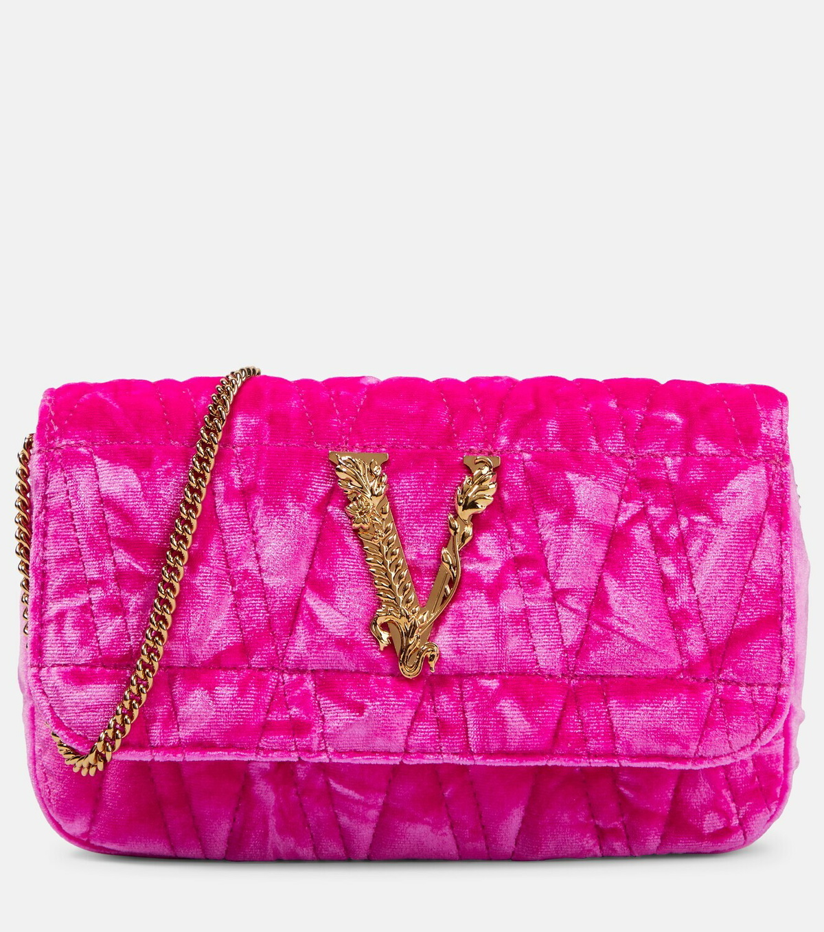 Versace Virtus Mini velvet shoulder bag Versace