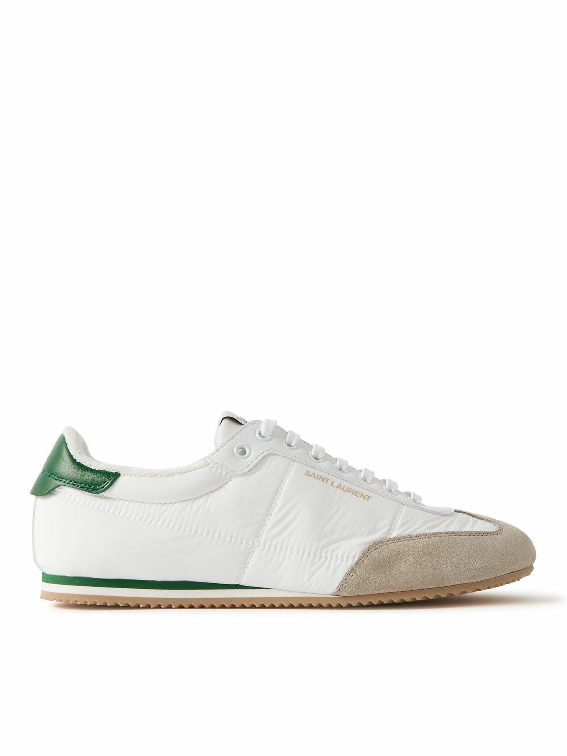 SAINT LAURENT - Aston Leather and Suede-Trimmed Shell  display picture 3