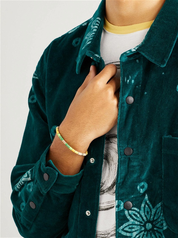 Photo: MAOR - Rizon Gold and Diamond Beaded Bracelets - Green