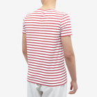 Armor-Lux Men's Mariniere T-Shirt in White/Dark Red