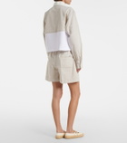 Prada Cotton and linen chambray shorts