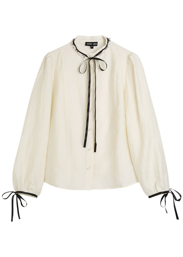 Photo: Sister Jane Encore Embellished Woven Blouse Ivory