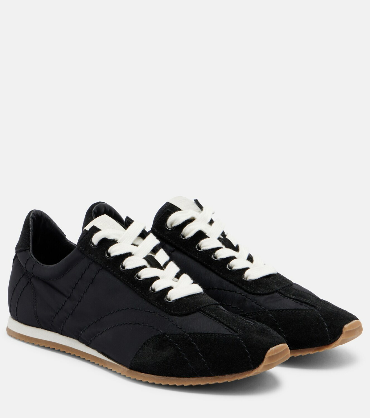 Toteme Flex suede-trimmed sneakers
