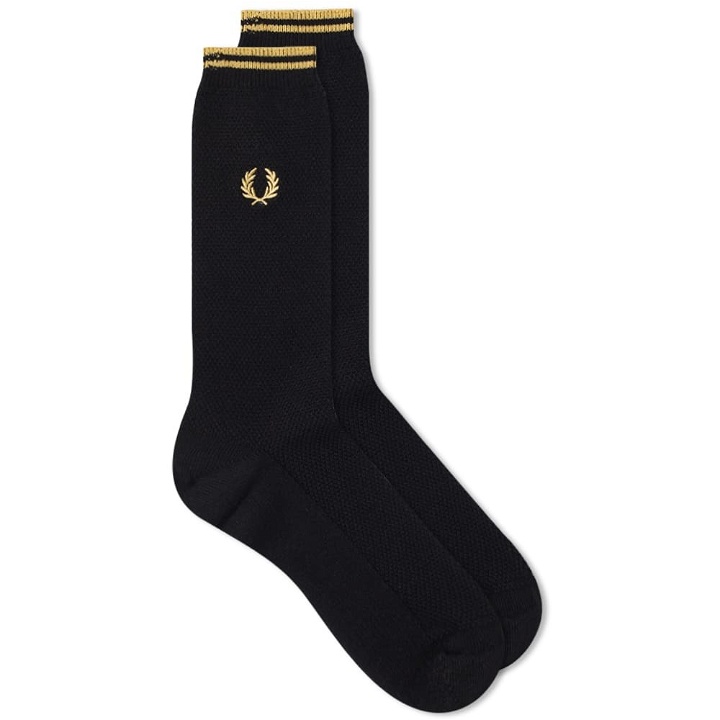 Photo: Fred Perry Authentic Men's Tipped Sock in Black/Champagne