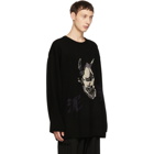Yohji Yamamoto Black Intarsia Hannya Crewneck Sweater
