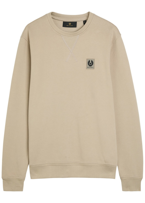 Photo: Belstaff Logo-appliquéd Cotton Sweatshirt Sand
