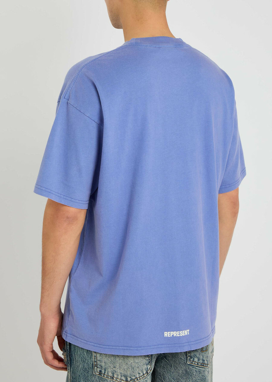 Represent Competition Logo-printed Cotton T-shirt Blue