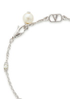 Valentino Garavani Vlogo Embellished Chain Bracelet Silver