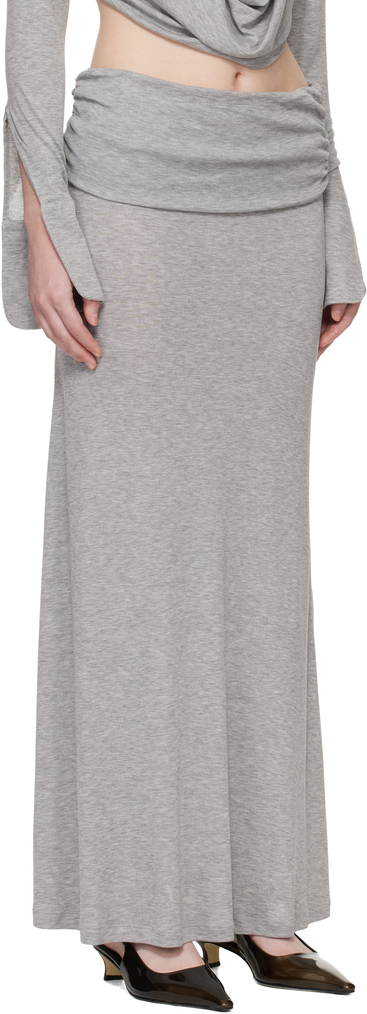 Aya Muse Gray Feyra Midi Skirt