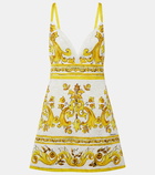 Dolce&Gabbana Majolica cotton-blend brocade minidress