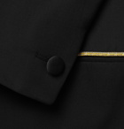Versace - Black Slim-Fit Contrast-Trimmed Virgin Wool Blazer - Black