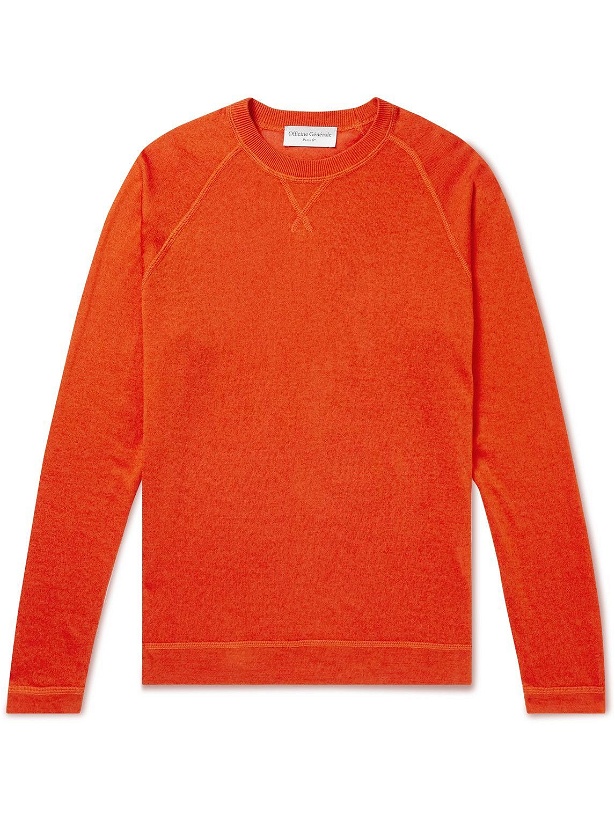 Photo: Officine Générale - Nate Slim-Fit Cotton and Lyocell-Blend Sweater - Orange