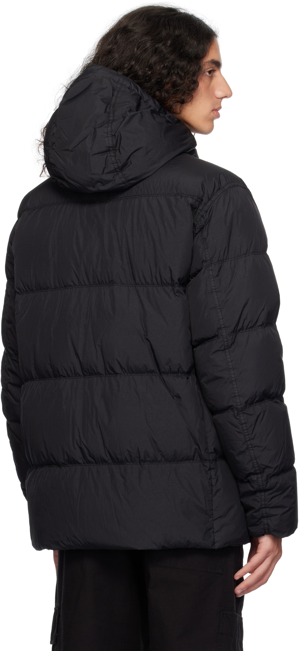 Stone Island Black 40723 Crinkle Reps R NY Down Jacket Stone Island