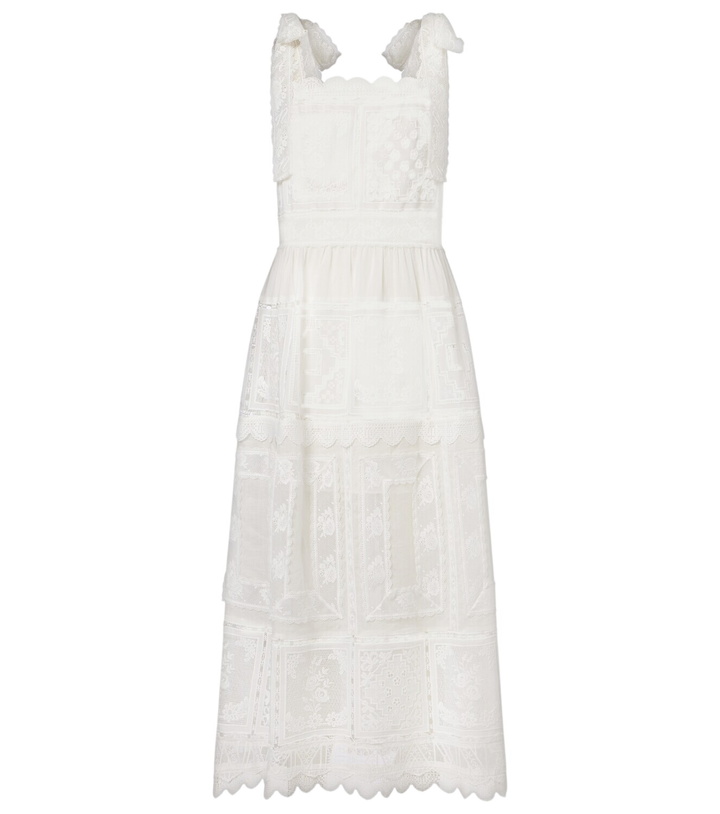 Zimmermann - Laurel Frill cotton and silk midi dress Zimmermann