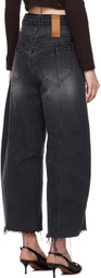 Rokh Gray Balloon-Shaped Layered Jeans