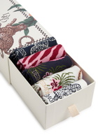 Desmond & Dempsey Patterned Cotton-blend Socks set of Five Multicoloured 37-39 (IT37 39 / UK4