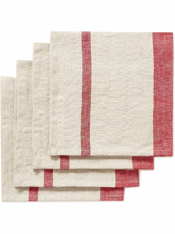 Photo: Cleverly Laundry - Set of Four Striped Linen Napkins