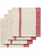 Cleverly Laundry - Set of Four Striped Linen Napkins