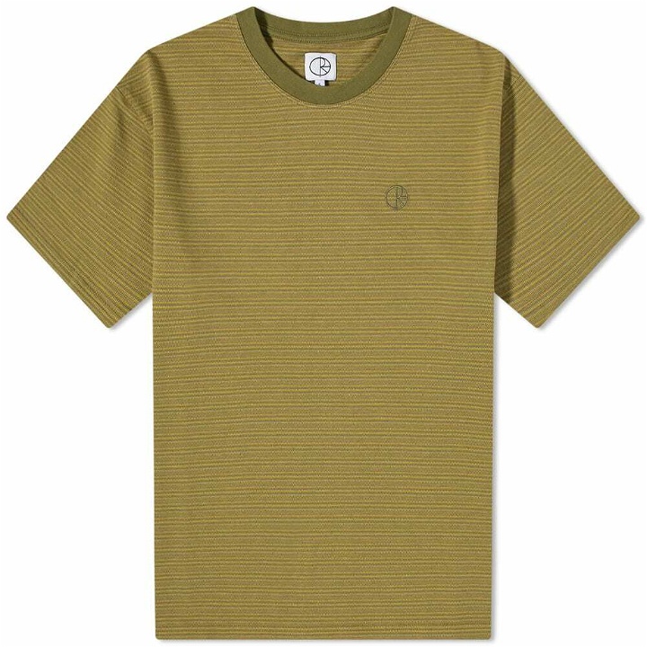 Photo: Polar Skate Co. Men's Dizzy Stripe T-Shirt in Army Green