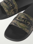 Givenchy - Logo-Embossed Camouflage-Print Leather Slides - Green