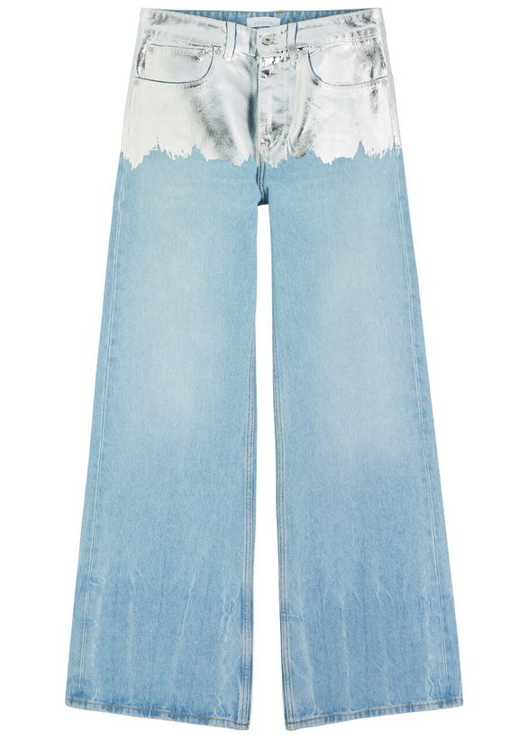 Photo: Rabanne Straight-leg Foiled Jeans Denim