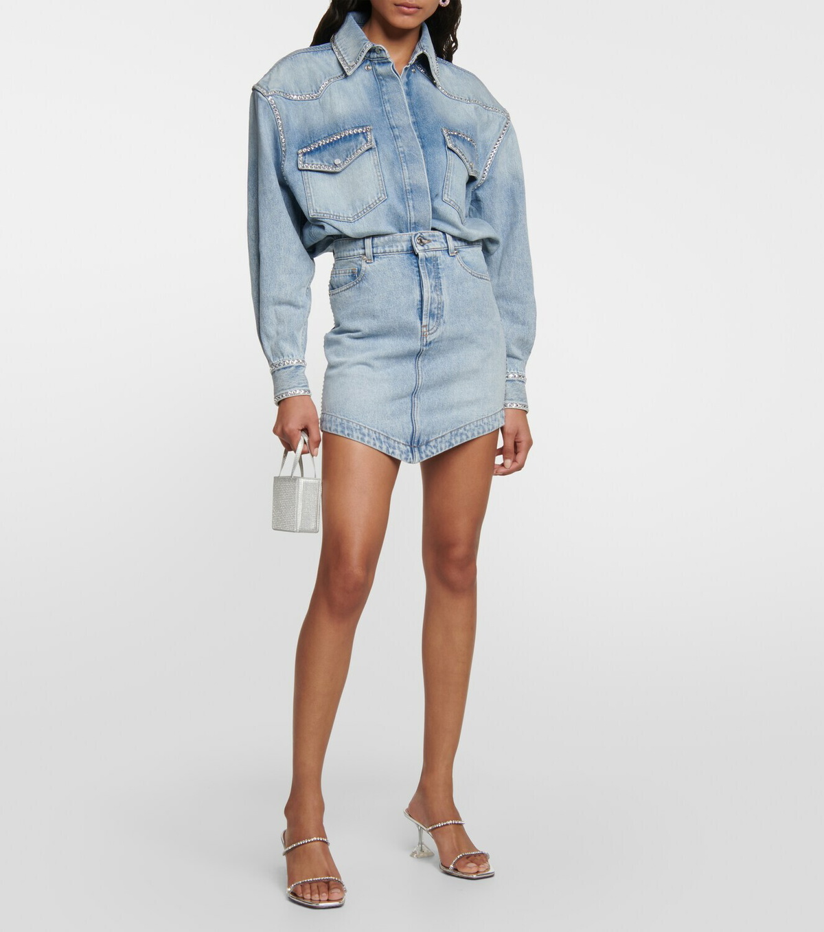 Alexandre Vauthier Embellished denim miniskirt Alexandre Vauthier