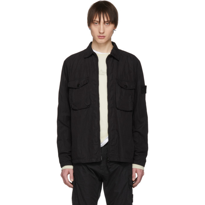 Stone Island Black Zip Overshirt Jacket Stone Island