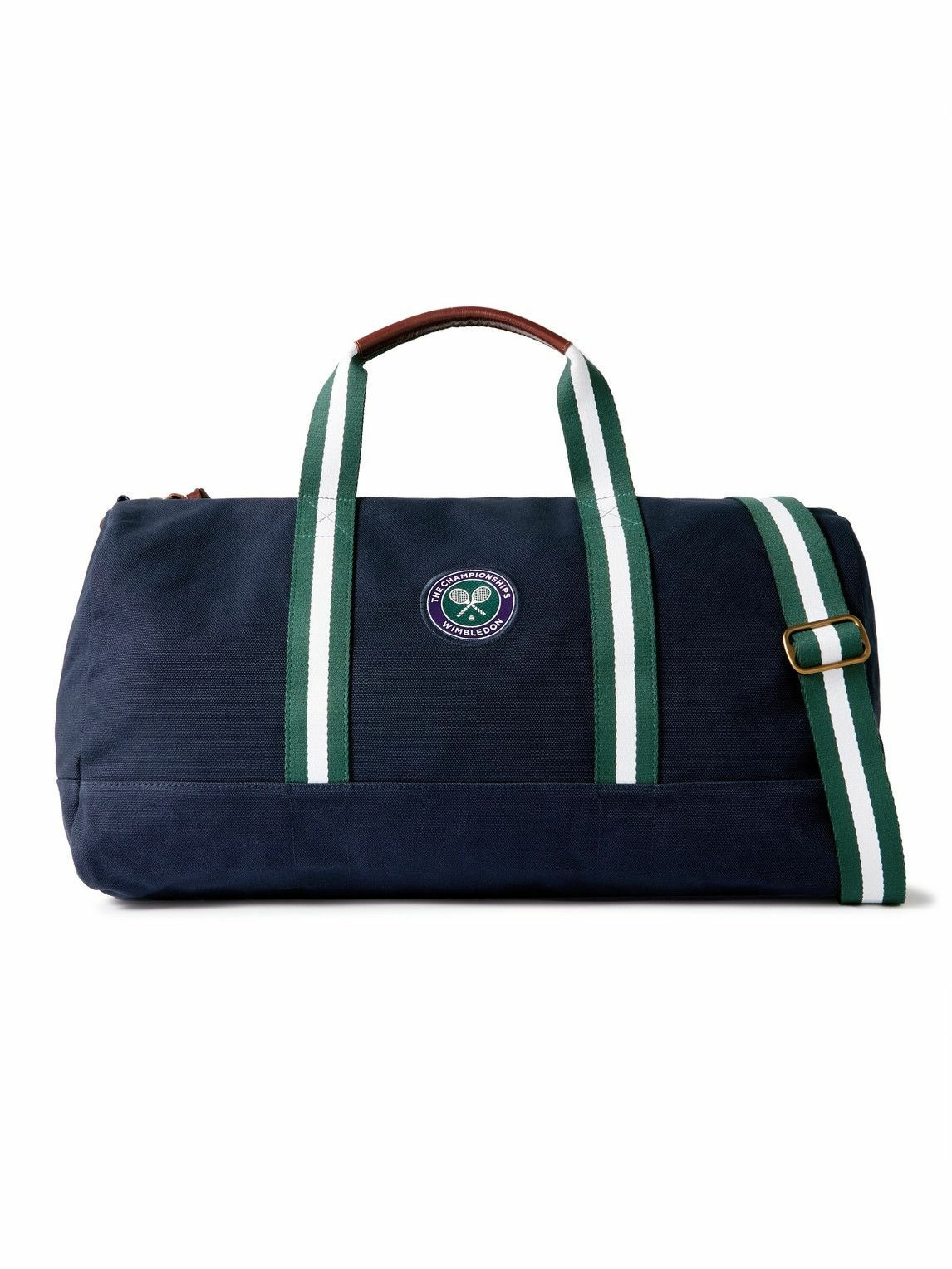 Photo: Polo Ralph Lauren - Wimbledon Appliquéd Webbing and Leather-Trimmed Canvas Duffle Bag