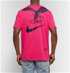 Nike - Off-White Printed Cotton-Jersey T-Shirt - Pink