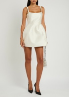 DE LA Vali Lola Satin-twill Mini Dress Ivory