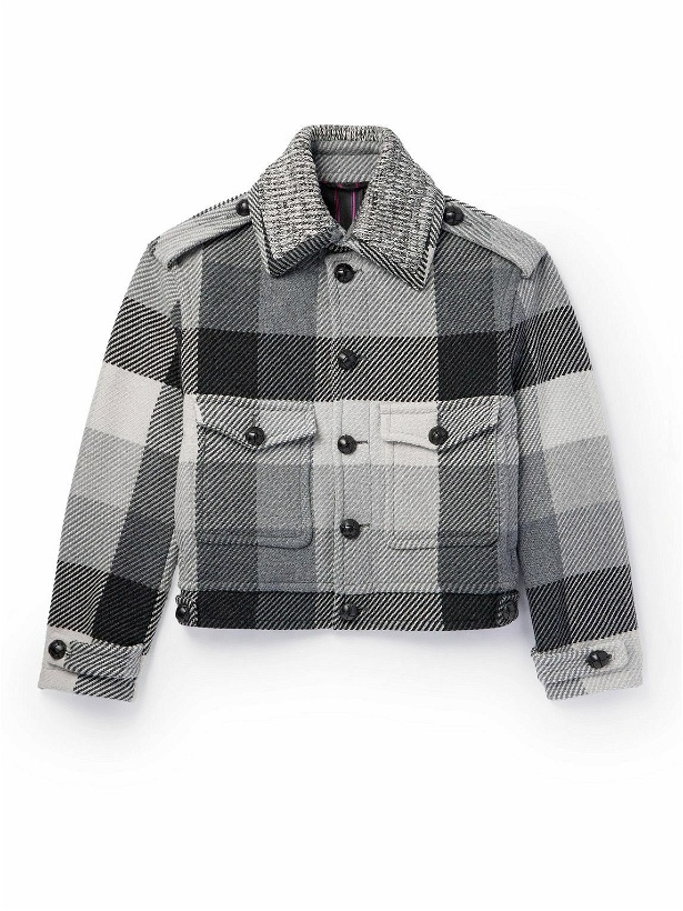 Photo: Etro - Checked Wool-Blend Twill Jacket - Gray