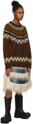 Junya Watanabe Blue Fake Fur Denim Skirt