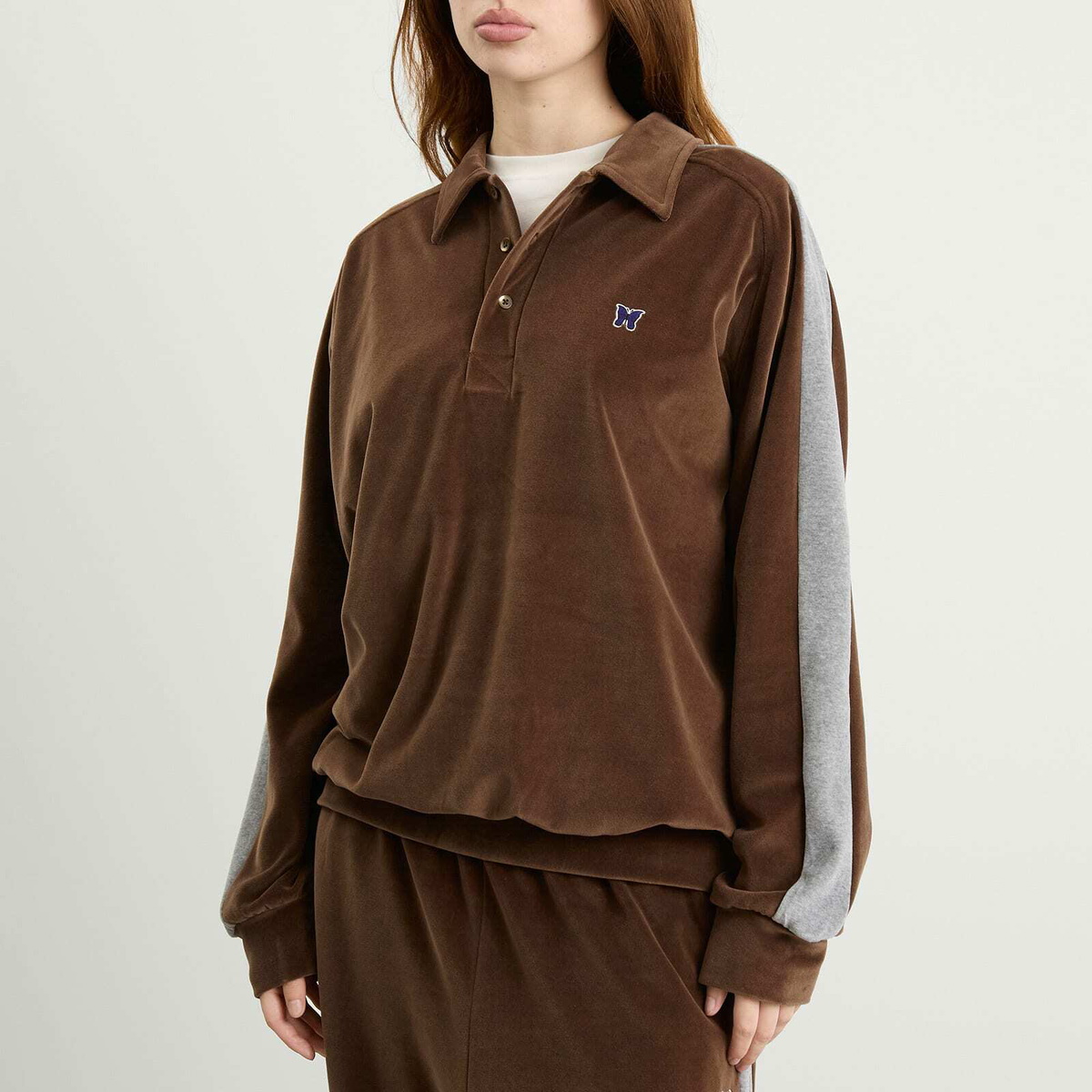 Needles Women's Side Line Pullover Shirt in Brown
