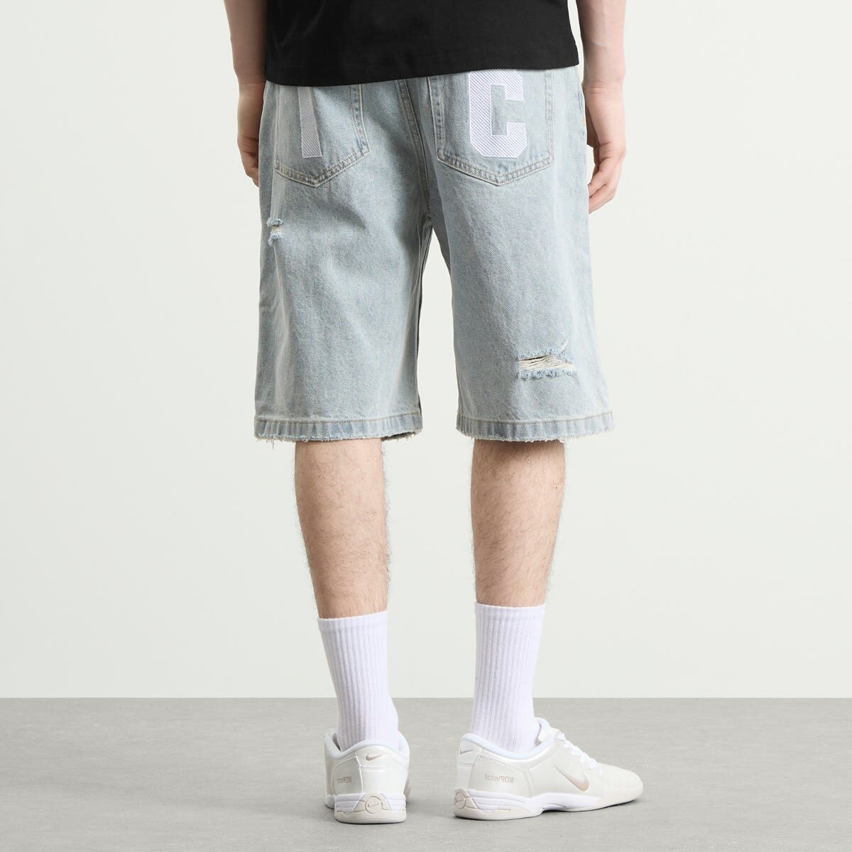 ICECREAM Men's Running Dog Denim Shorts in Heavy Wash Blue