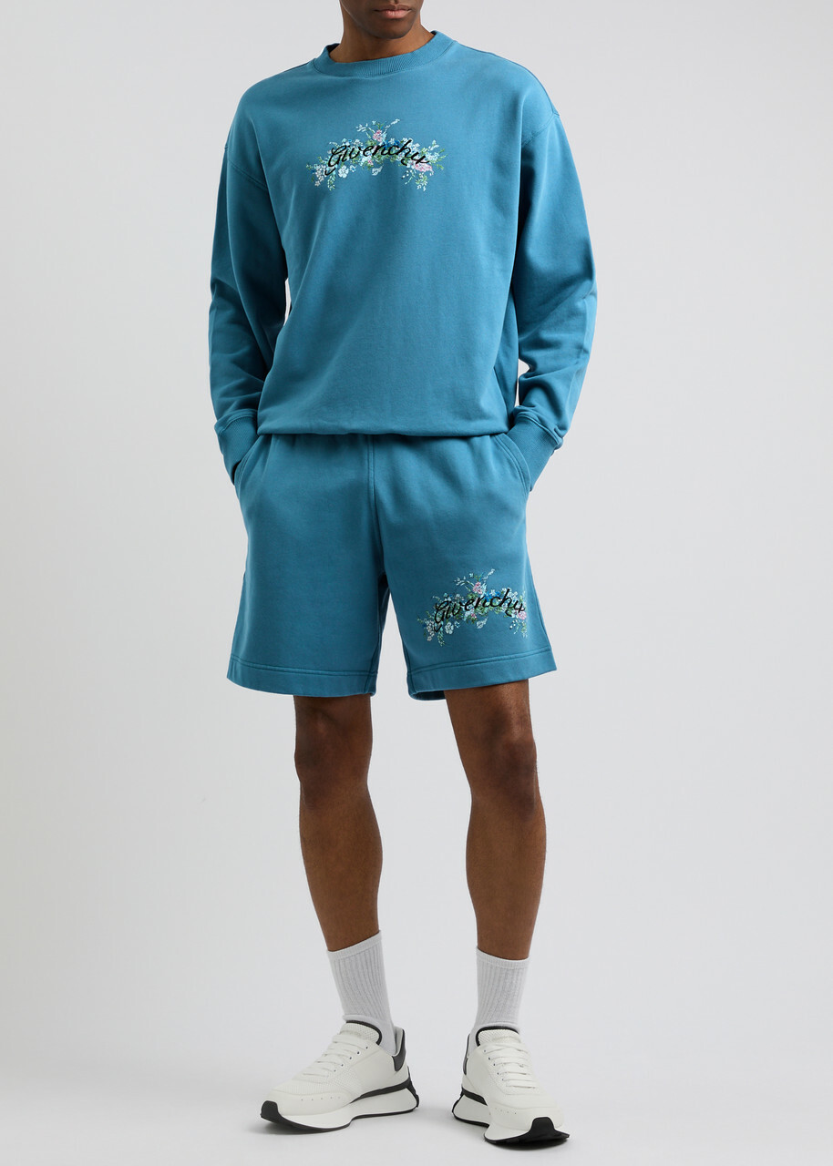 ショートパンツ GIVENCHY Embroidery shorts Givenchy Kids gradient-effect logo-embroidered Shorts