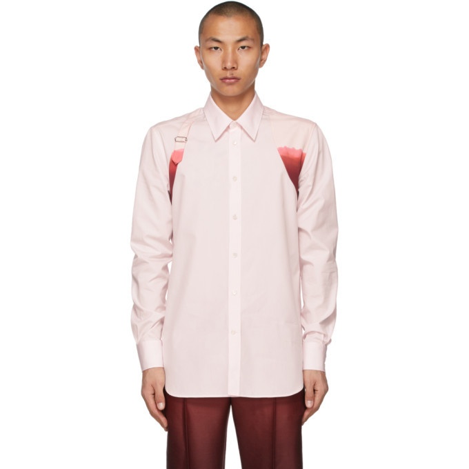 Photo: Alexander McQueen Pink Dip Dye Printed Harness Shirt