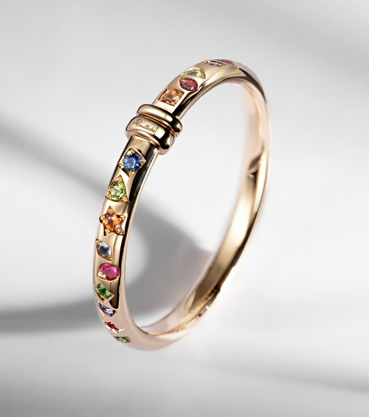 Pomellato Iconica 18kt rose gold bangle with gemstones