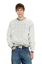 Diesel Sweatshirt with dévoré print - Sweaters Mens in Grey