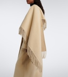 Róhe Fringed caped alpaca and wool coat