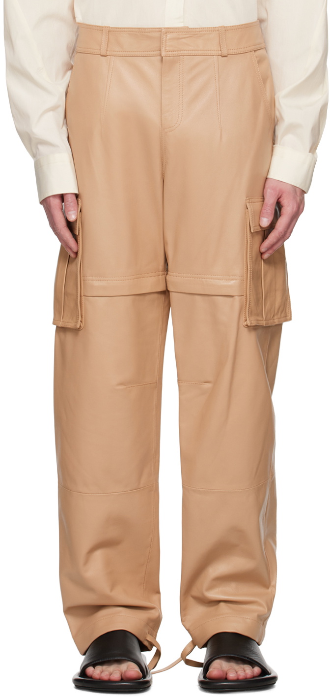 ANDREĀDAMO Brown Convertible Leather Pants