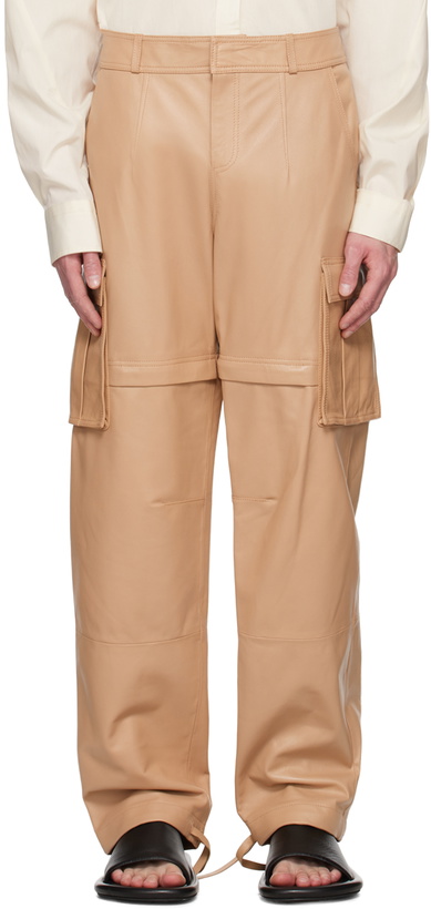 Photo: ANDREĀDAMO Brown Convertible Leather Pants