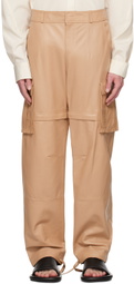 ANDREĀDAMO Brown Convertible Leather Pants