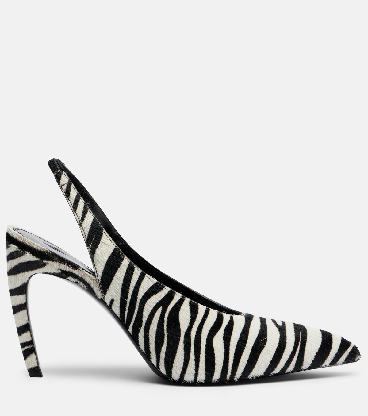 The Attico Viper zebra-print calf hair pumps